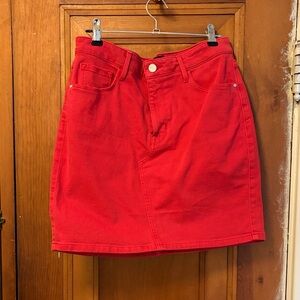 Red denim mini skirt.  Sanctuary denim Los Angeles rio skirt size 28